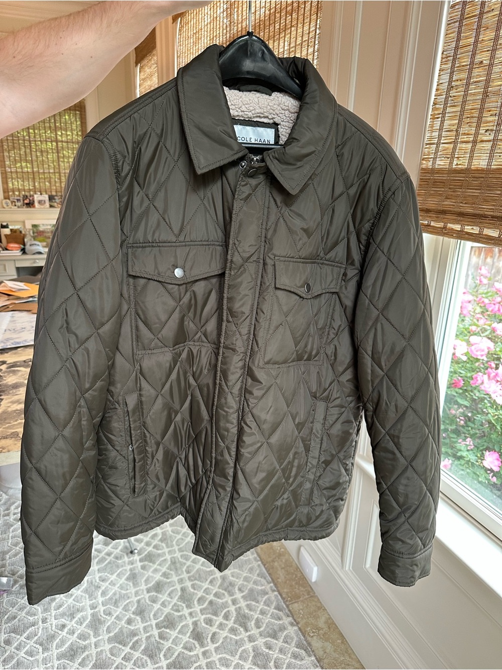 Cole Haan Quilted Jacket in Olive